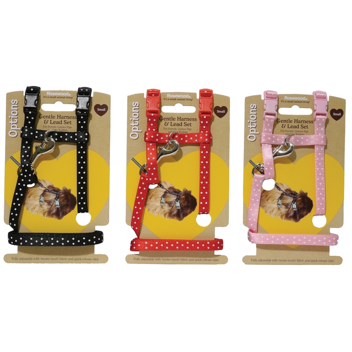 Small Animal Polkadot Harness and Lead Set