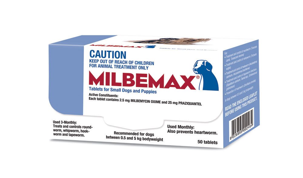 Milbemax tab chiots de 0,5 à 10kg 2 comprimés - Pharmacie Cap3000