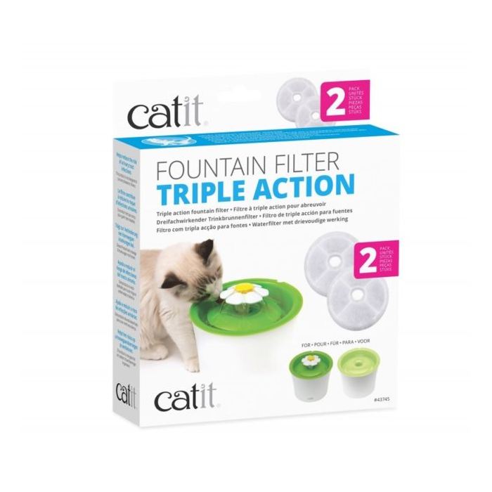 Catit Fountain Filter Triple Action 2pk
