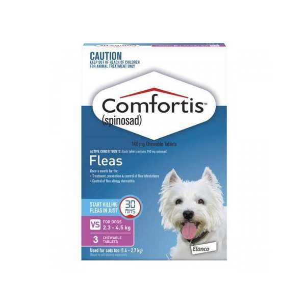 Comfortis Dog Pink 2.3-4.5kg 3pk