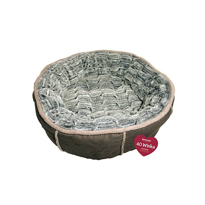 Deep Plush Grey Donut Bed