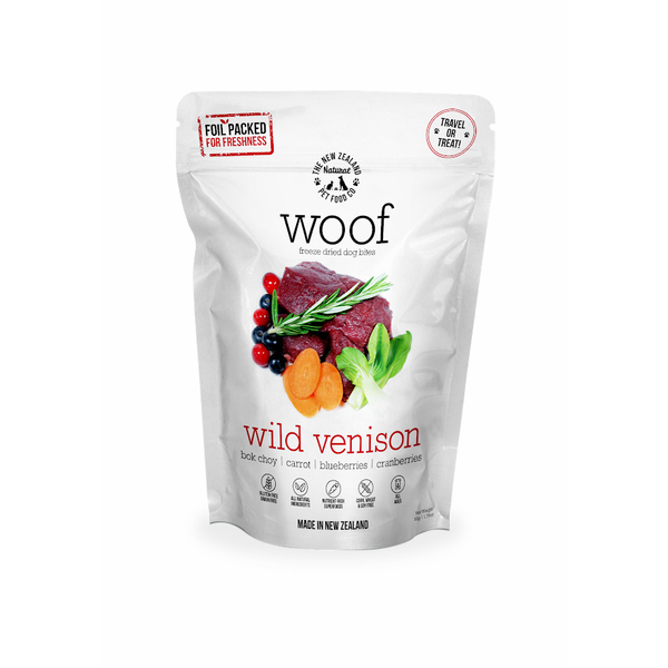 Woof Wild Venison Freeze Dried Dog Bites 50g