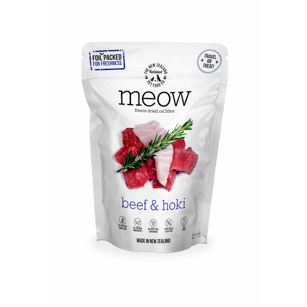 Meow Beef & Hoki Freeze Dried Cat Bites 50g