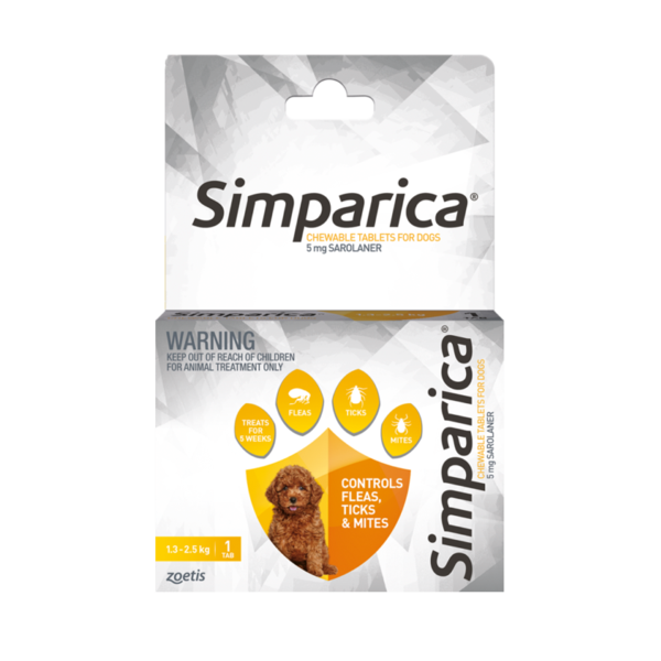 Simparica Chewable Tab for Dogs 1.3-2.5kg 1 pack