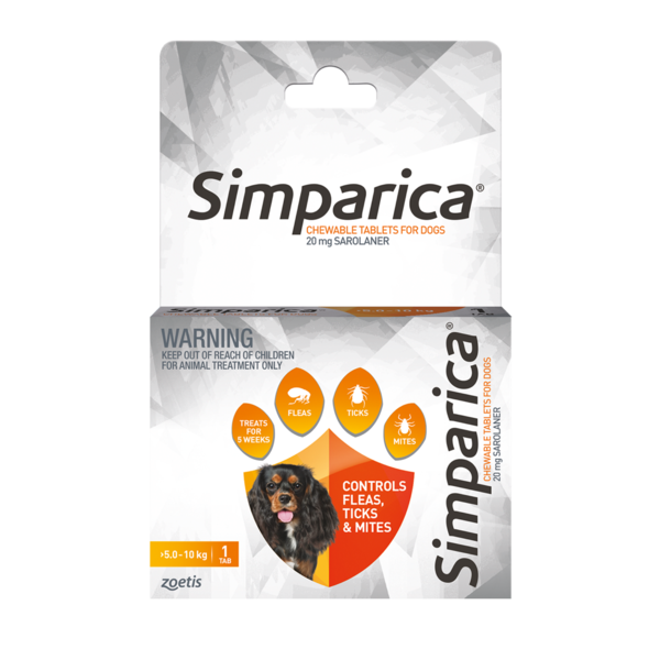 Simparica Chewable Tab for Dogs 5-10kg 1 pack