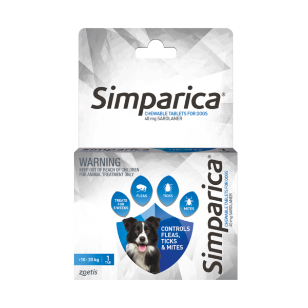 Simparica Chewable Tab for Dogs 10-20kg 1 pack