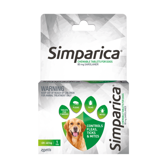 Simparica Chewable Tab for Dogs 20-40kg 1 pack