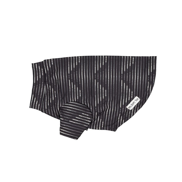 Merino Tee - Charcoal Digital Stripe