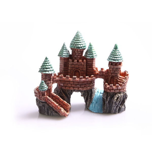 Small Castle on the Rock with River Ornament