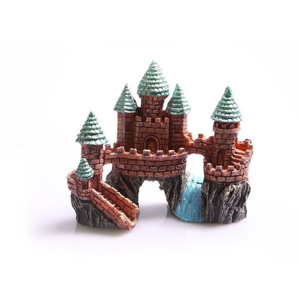 Small Castle on the Rock with River Ornament