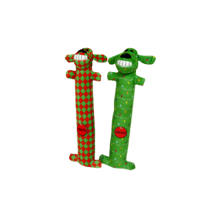 Xmas Loofa Dog with Print 30cm Assorted - Single