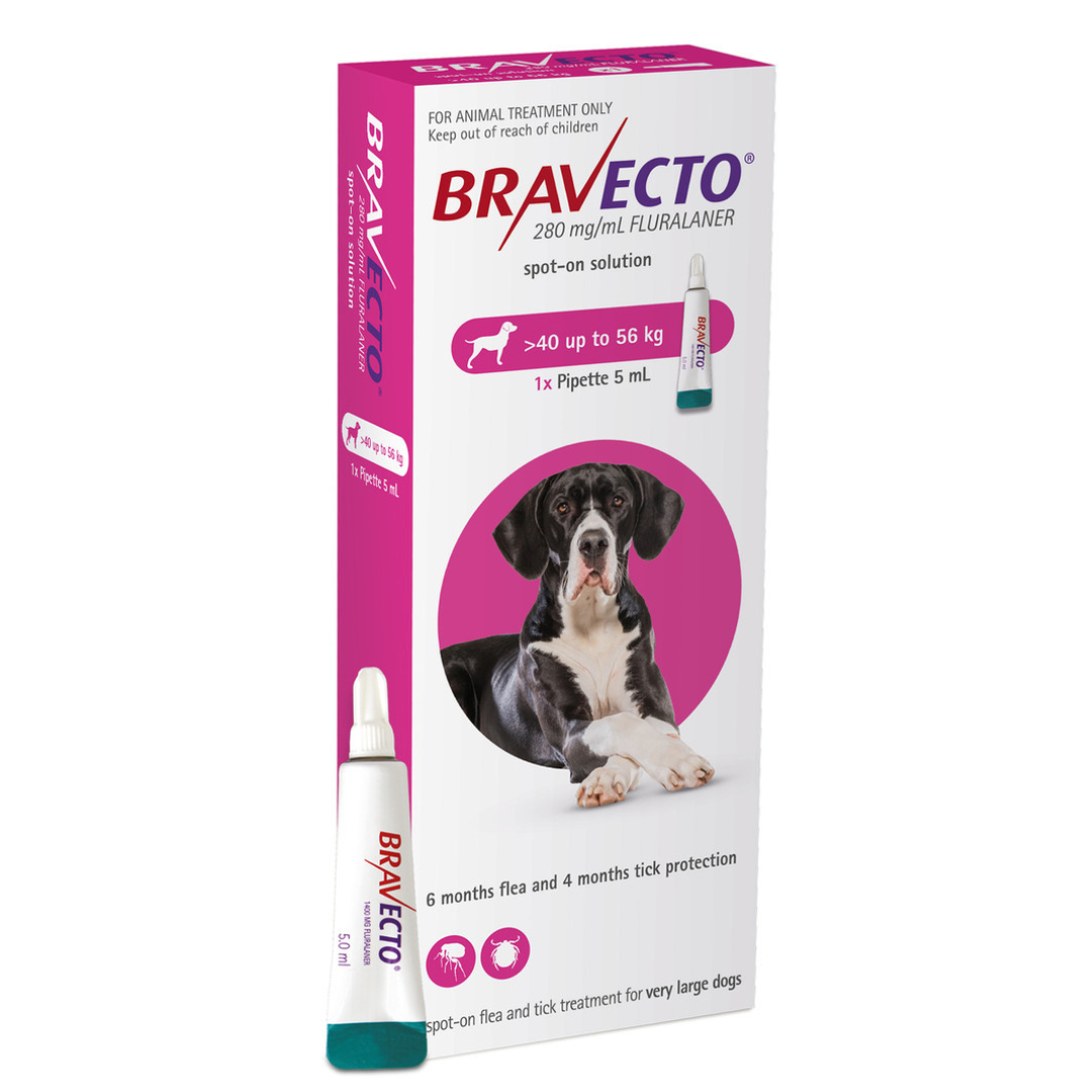 Bravecto Spot On for Dogs 40kg 56kg DogFlea & WormFlea Treatments