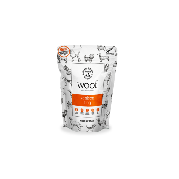 Woof Air Dried Venison Lung Dog Treats 50g