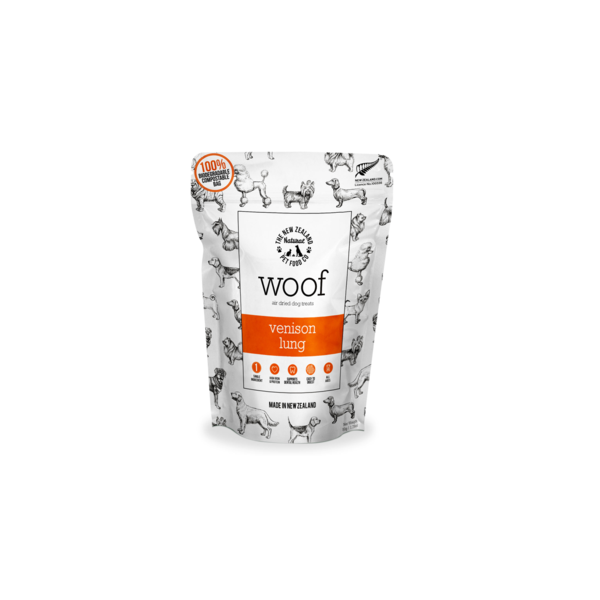 Woof Air Dried Venison Lung Dog Treats 50g