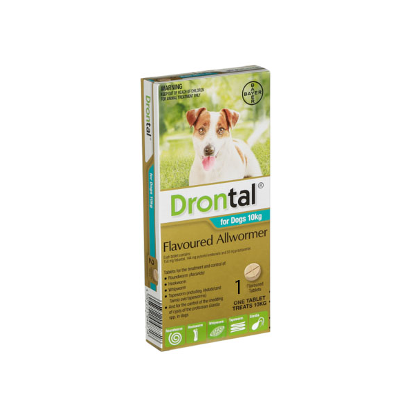 Drontal All Wormer for Dogs up to 10kg Single tablet