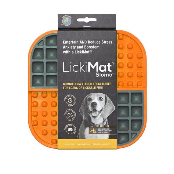 LickiMat Slomo, Cat Slow Feeder Lick Mat, Boredom Anxiety Reducer; Perfect  for Food, Treats, Yogurt, or Peanut Butter. Fun Alternative to a Slow Feed