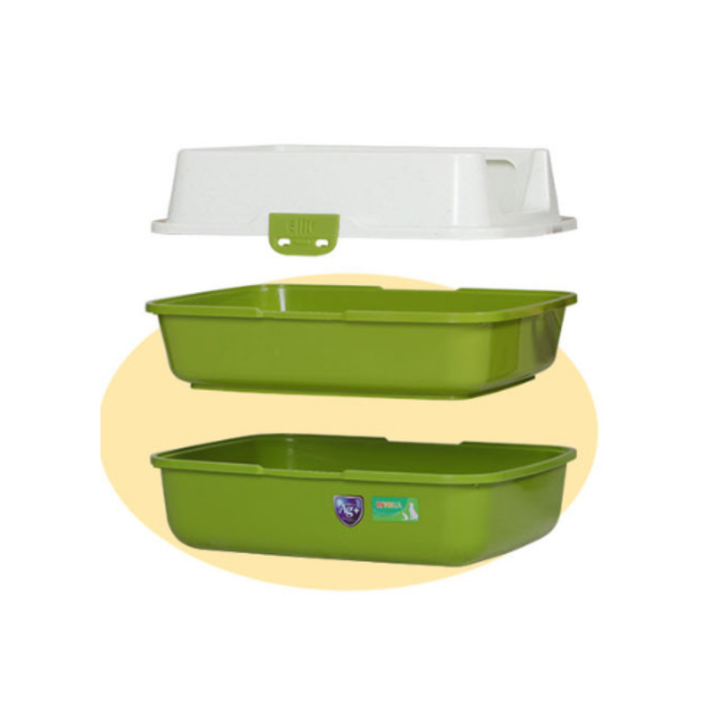 High Rim Litter Tray With Grate CatCleaning & Toileting Litter