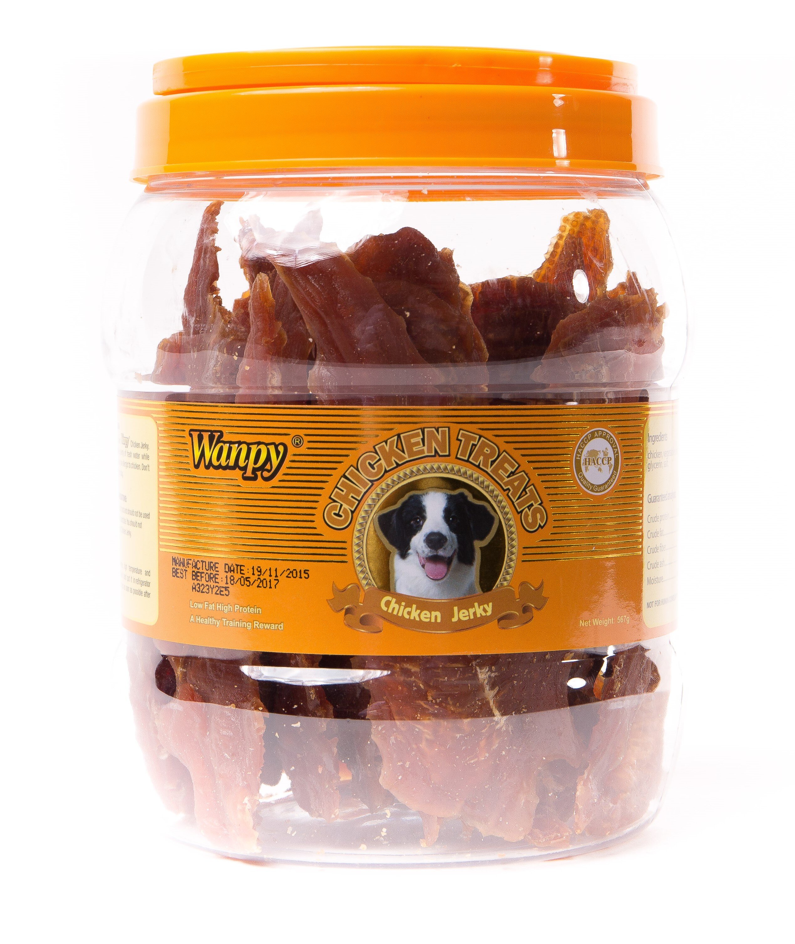 Wanpy Dry Chicken Jerky Jar Dog Treats NZ Pet.kiwi Wanpy