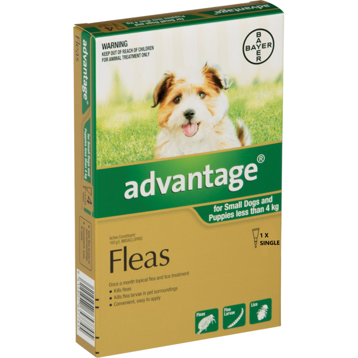Advantage Puppy and Small Dog Under 4kg Single Flea Treatment