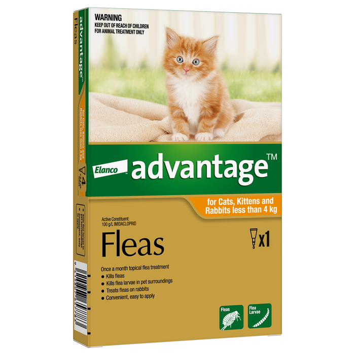Advantage for Cats, Kittens, and Rabbits less than 4kg - Single