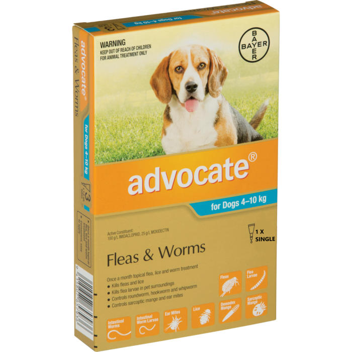 Advocate Medium Dog 4-10kg Single