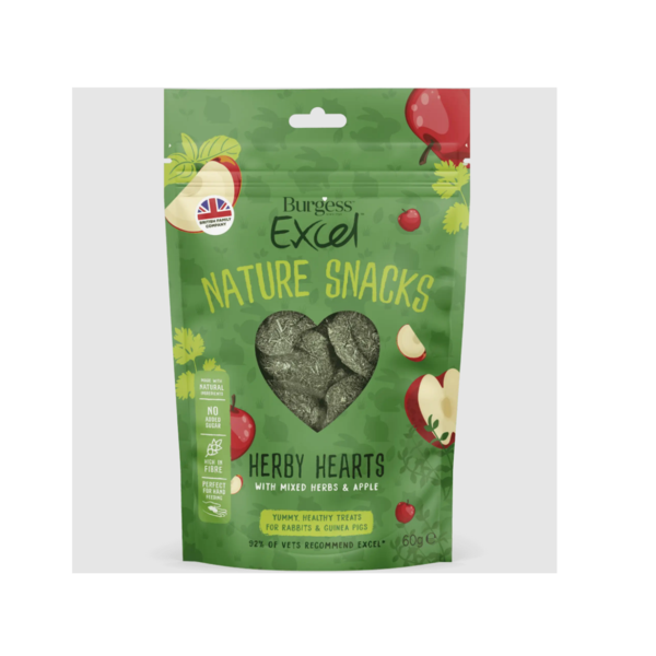 Burgess Excel Herby Hearts Treats 60g
