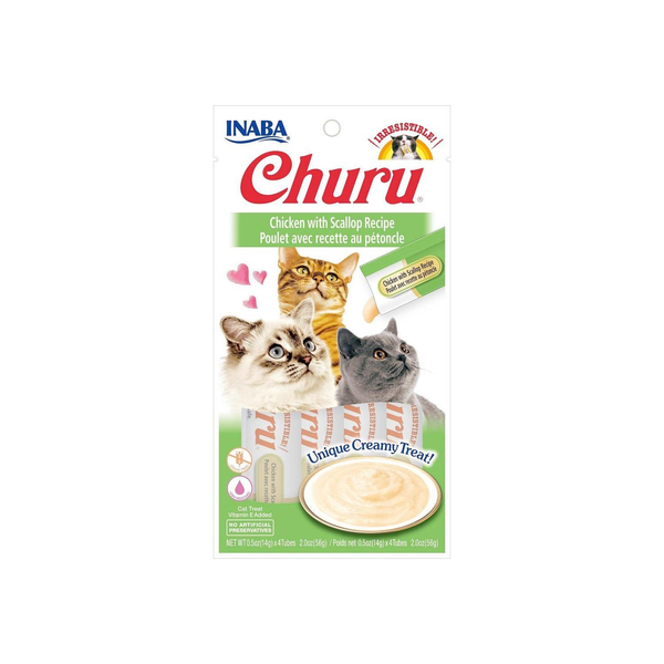 Inaba Churu Chicken With Scallop Recipe Creamy Cat Treat 56g