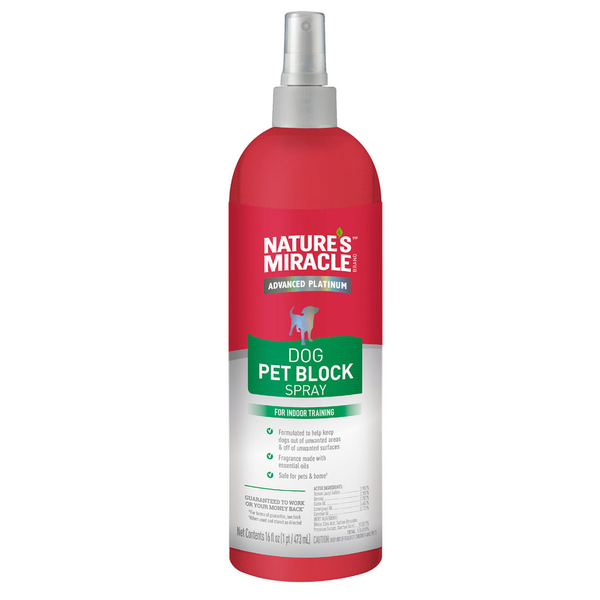 Natures Miracle Advanced Platinum Dog Pet Block Spray 473ml