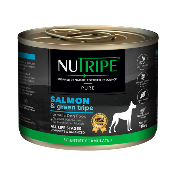 Nutripe Pure Salmon & Green Tripe Adult Dog Food 185g