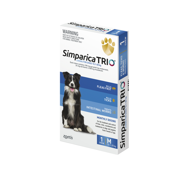 Simparica Trio Medium Dog 10kg - 20kg