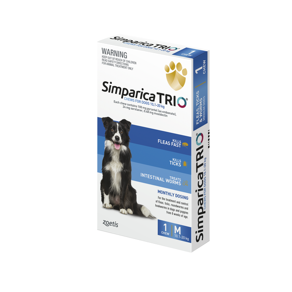 Simparica Trio Medium Dog 10kg - 20kg