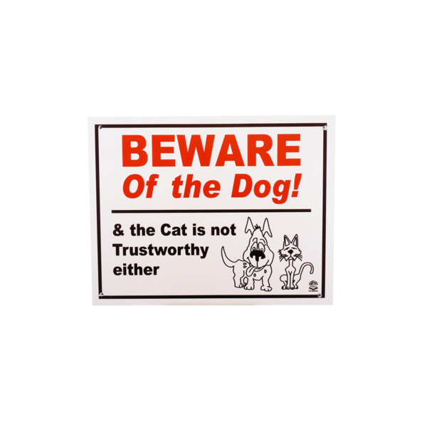 'Beware of The Dog & The Cat' Plaque