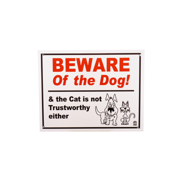 'Beware of The Dog & The Cat' Plaque