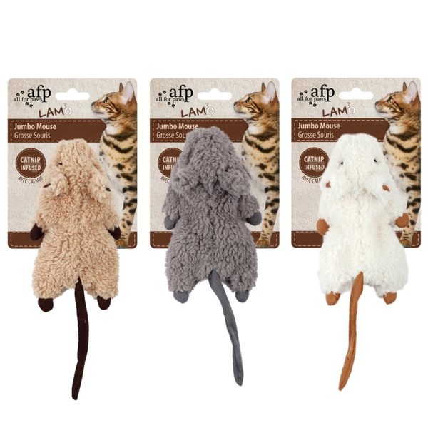 AFP Lambswool - Jumbo Crinkle Catnip Rodent - Single Assorted