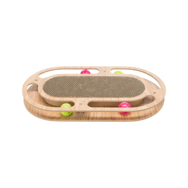 Wooden Scratcher Oval with Ball Track