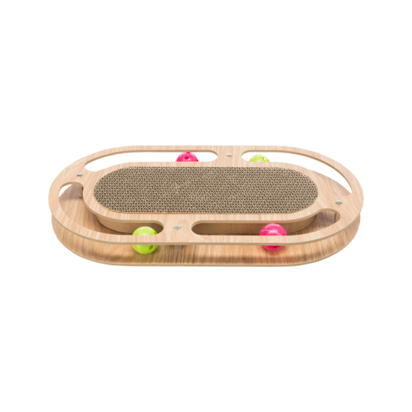 Wooden Scratcher Oval with Ball Track