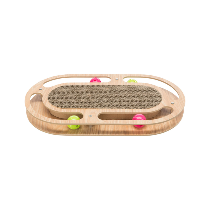 Wooden Scratcher Oval with Ball Track
