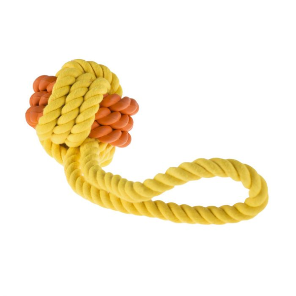 Rubber Rope Ball Tug Toy 6cm