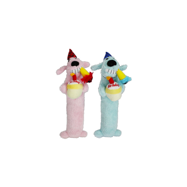 Loofa Birthday Dog Toy 30cm- Single Assorted