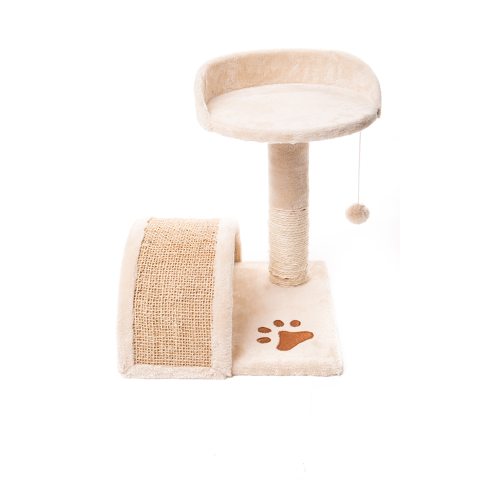 Beige Curved Sisal Cat Scratcher
