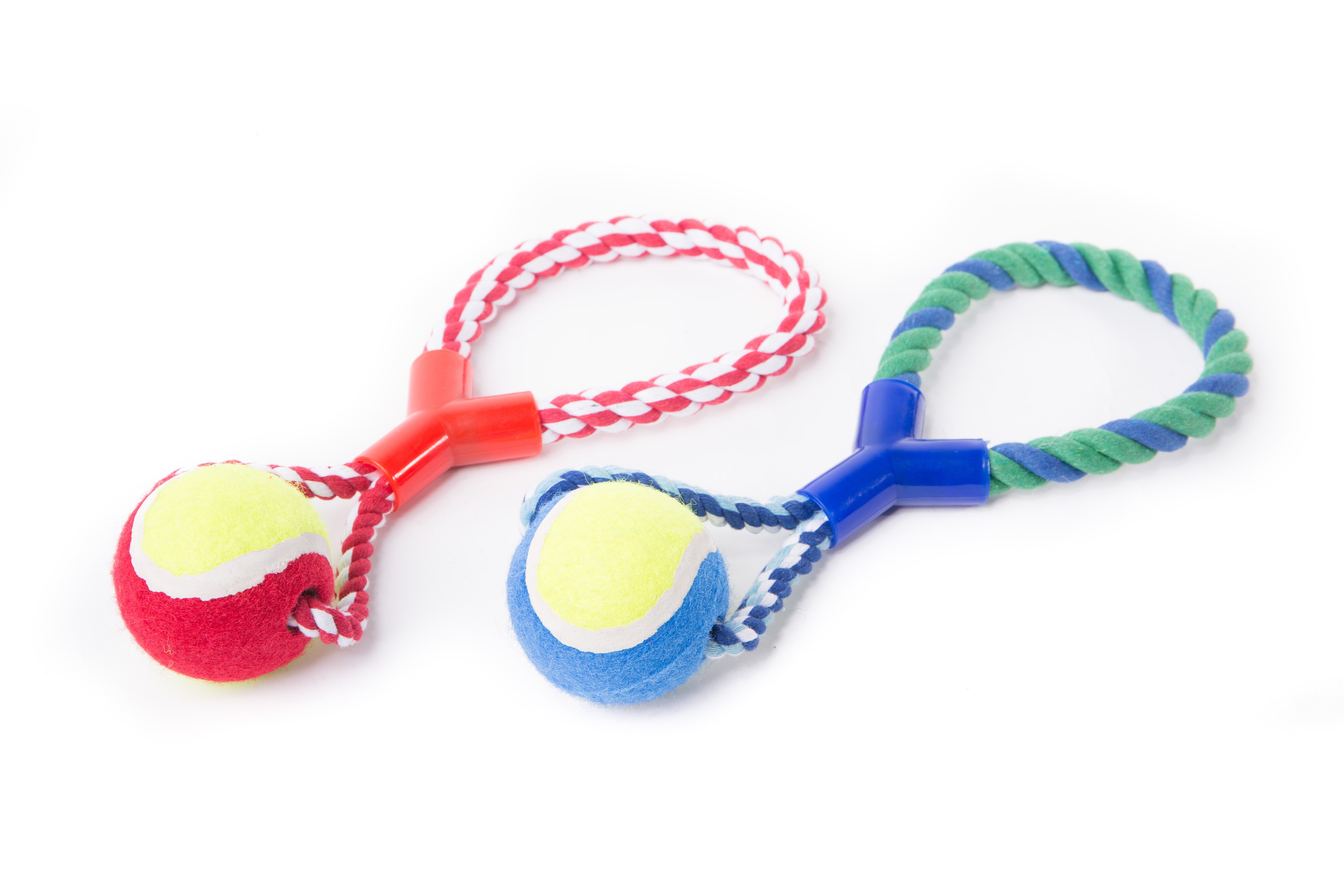 Figure Eight Rope Toy with Tennis Ball DogToysTug Pet Shop