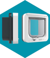 Microchip Cat Flap - Grey/White