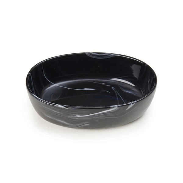 Black Oval Marble Bowl 