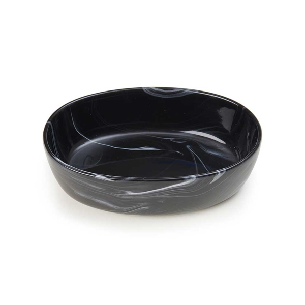 Black Oval Marble Bowl 