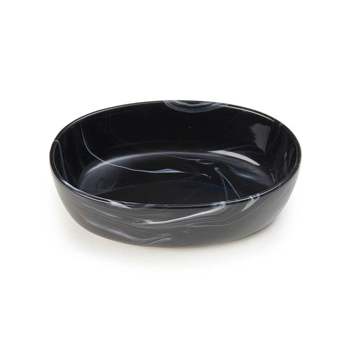 Black Oval Marble Bowl 