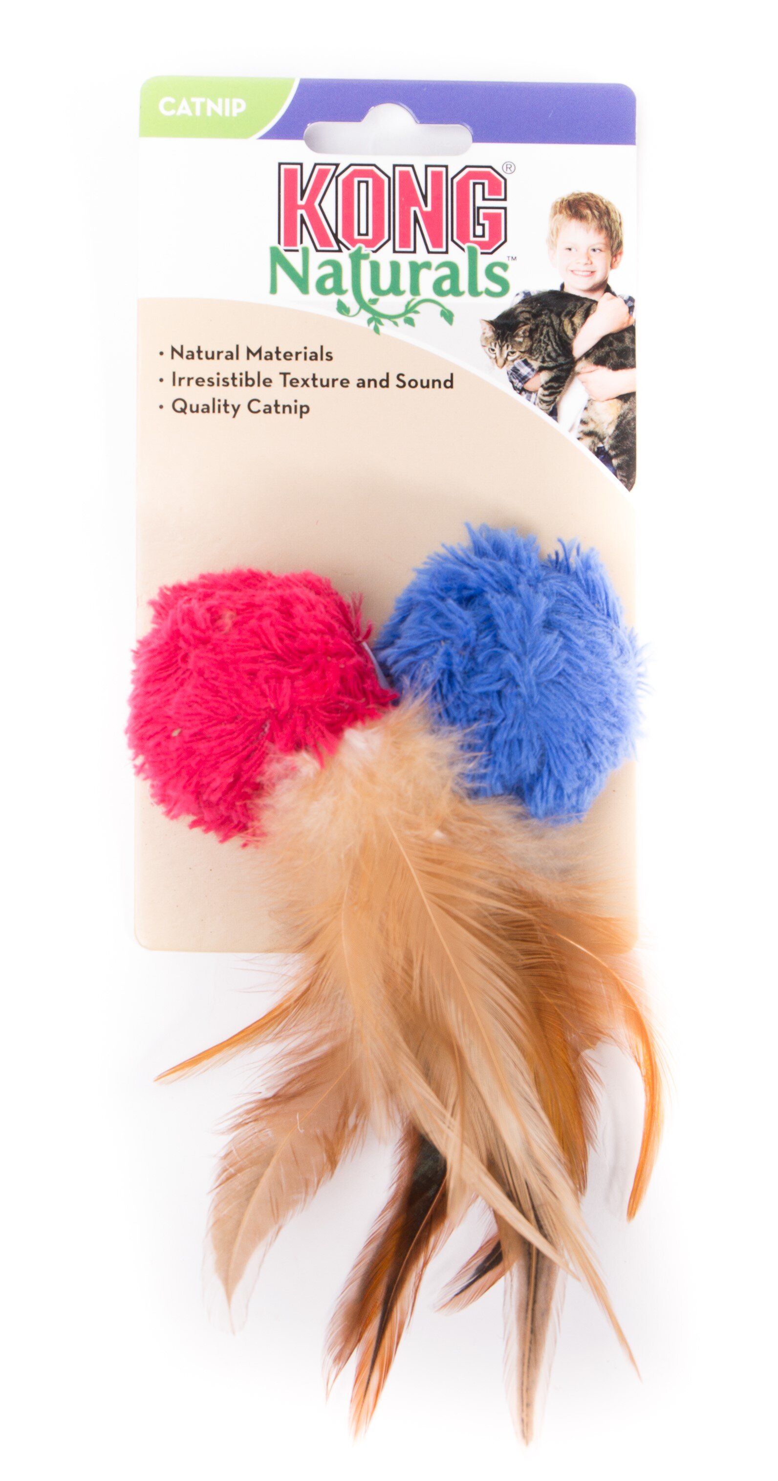 Kong Crinkle Ball With Feathers Cat