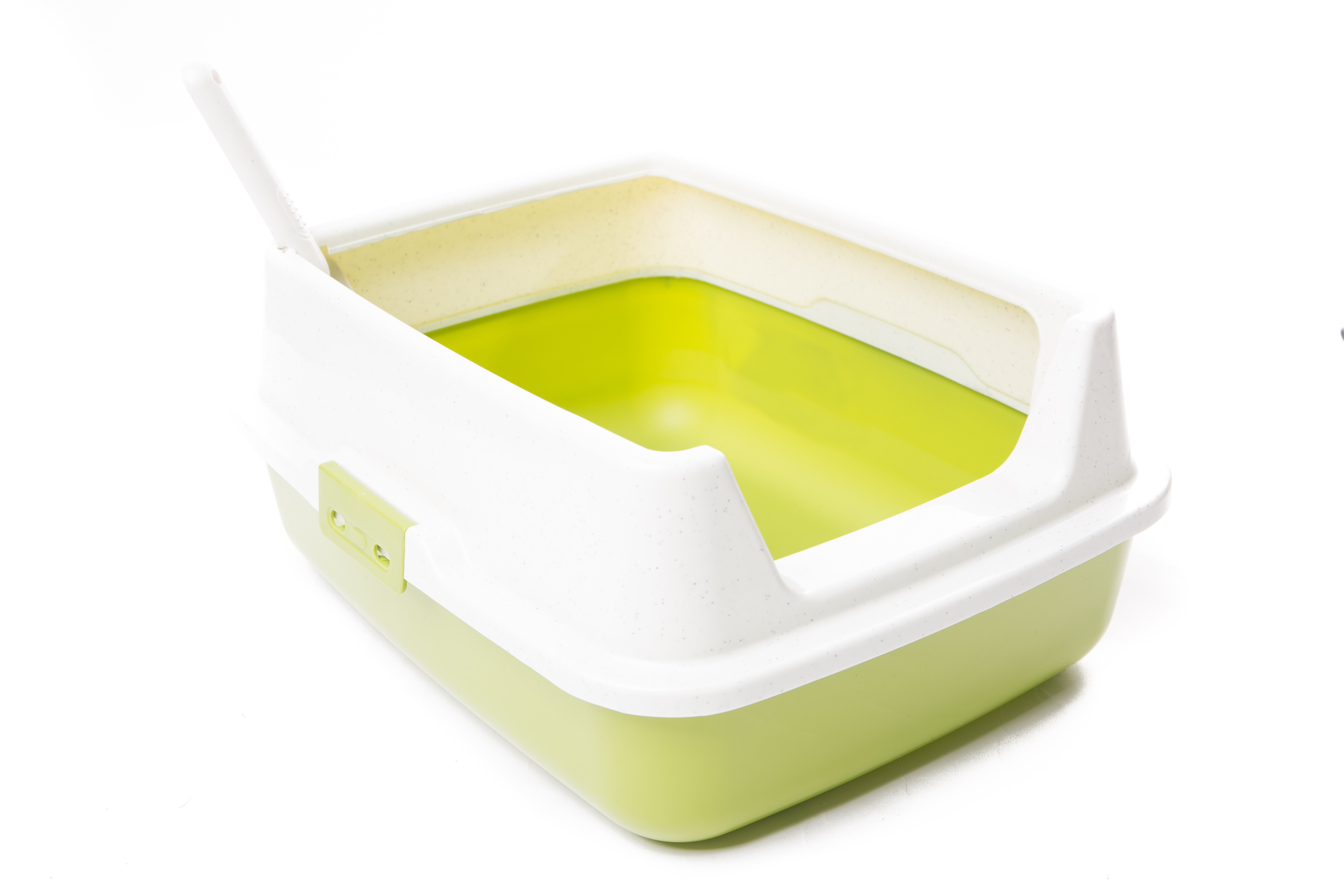 Deep litter tray outlet