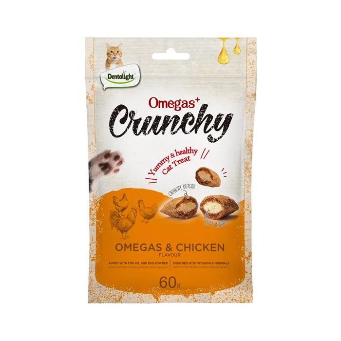Dentalight Cat Treat Omegas+ Crunchy Chicken Flavour 60g