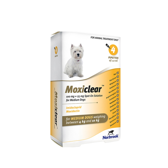 Moxiclear Flea and Worm Treatment For Medium Dogs 4-10kg
