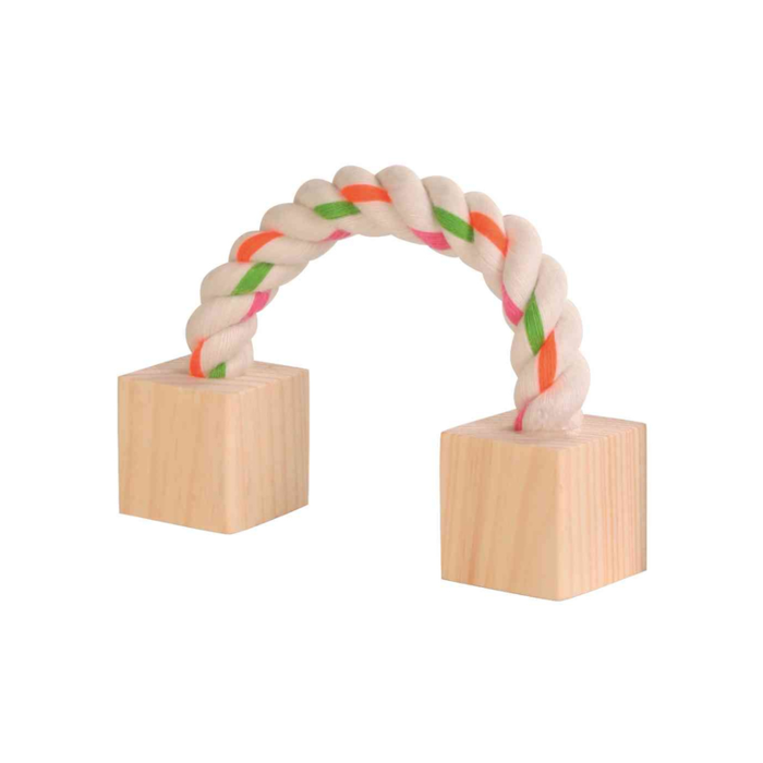Playing rope with Wooden Blocks
